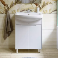 Тумба CRYSTAL 65 белый + раковина BEST 65 (Алаванн)